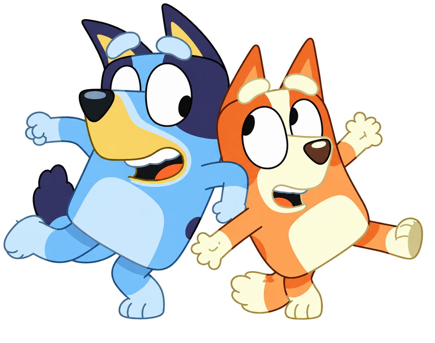 Bluey y Bingo celebrando